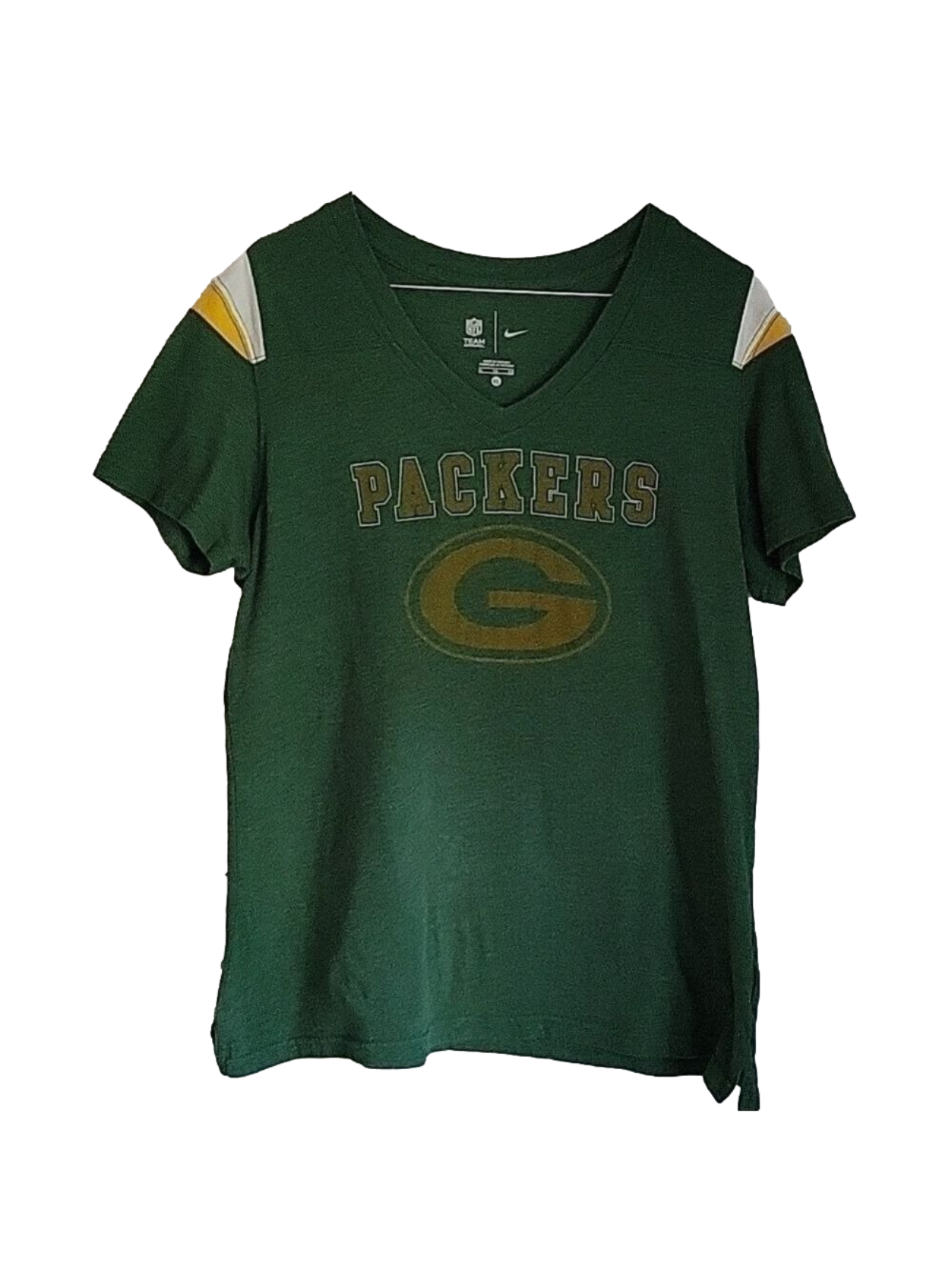 Nike NFL Team Apparel Green Bay Packers V-Neck Short-Sleeved Shirt, Size XL
